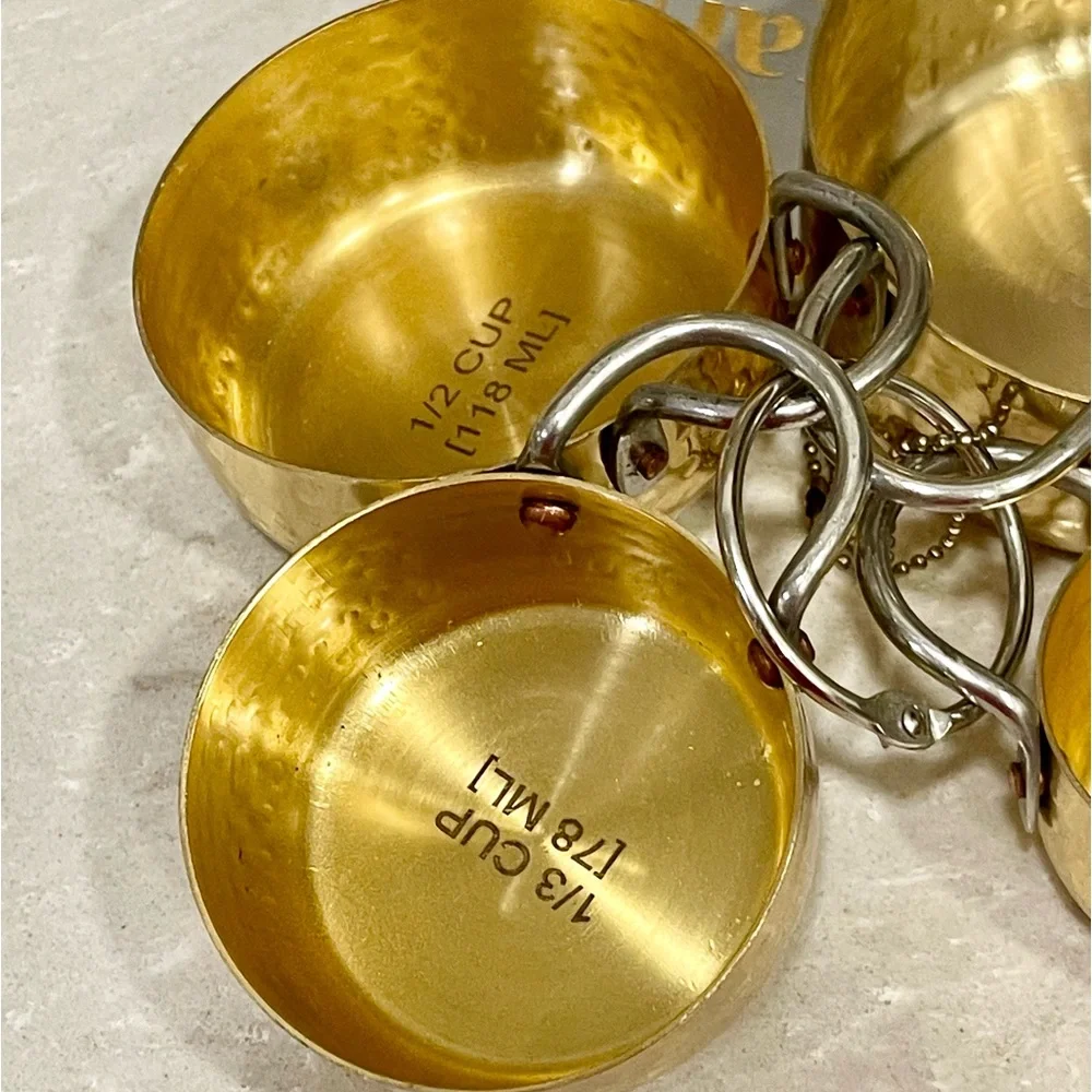 NEW Trendy Hammered Gold Measuring Cups, Nesting kitchen Tools, perfect gifts! - Picture 5 of 6